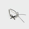 Pearl Beaded Choker Set With Black Ribbon Bow
