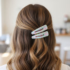 Pastel Gingham Hair Clips Set