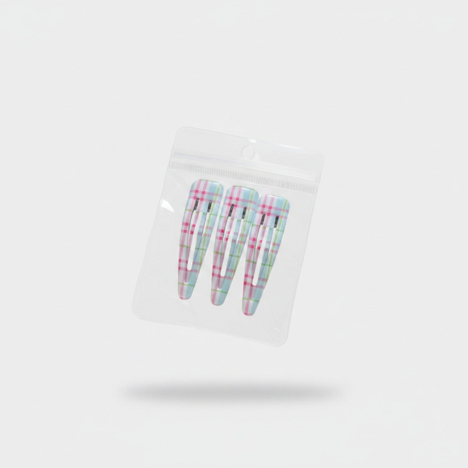Pastel Gingham Hair Clips Set
