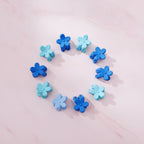 Flower Hair Clips Set - Blue Flowers