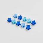 Flower Hair Clips Set - Blue Flowers