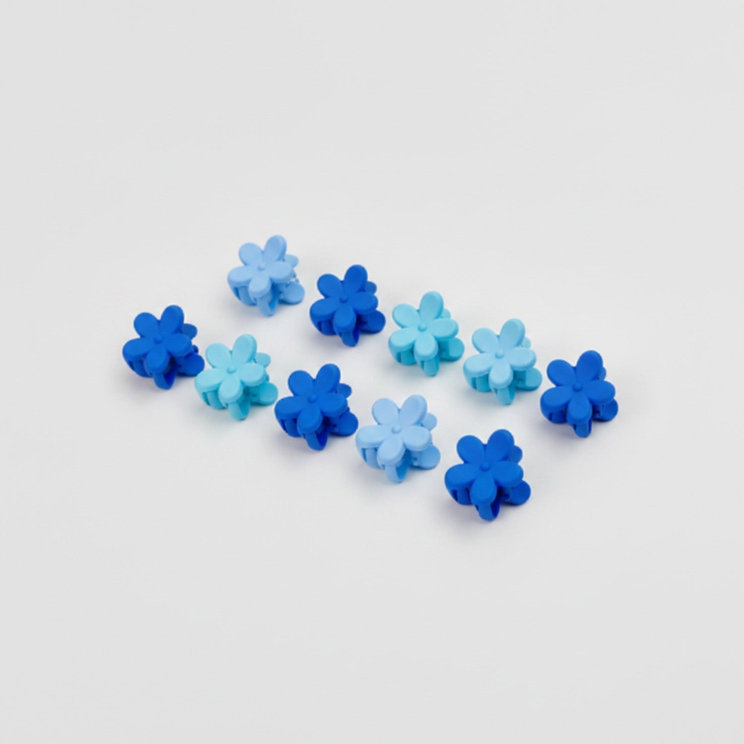 Flower Hair Clips Set - Blue Flowers
