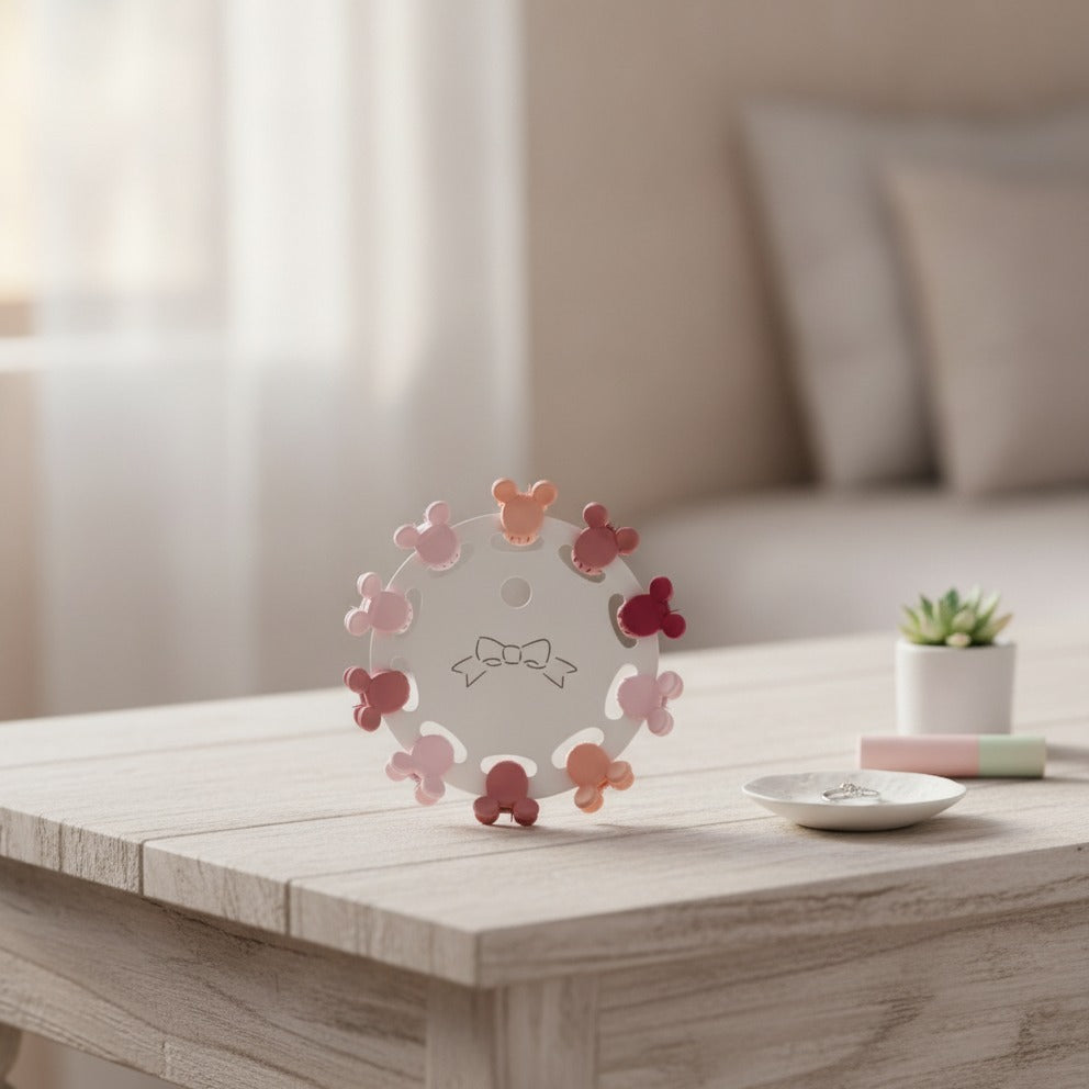Flower Hair Clips Set - Pink Mickey – hair accessories (view 2)