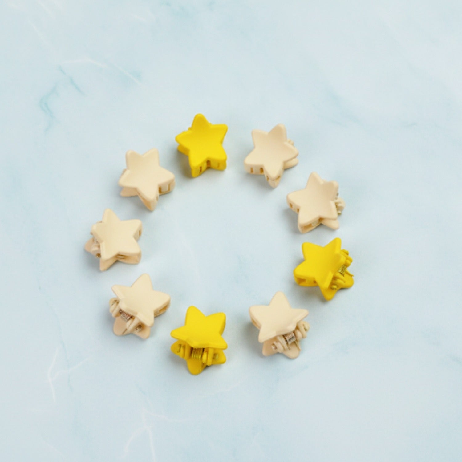 Flower Hair Clips Set - Yellow Stars