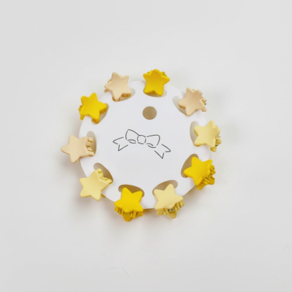 Flower Hair Clips Set - Yellow Stars – hair accessories (view 1)