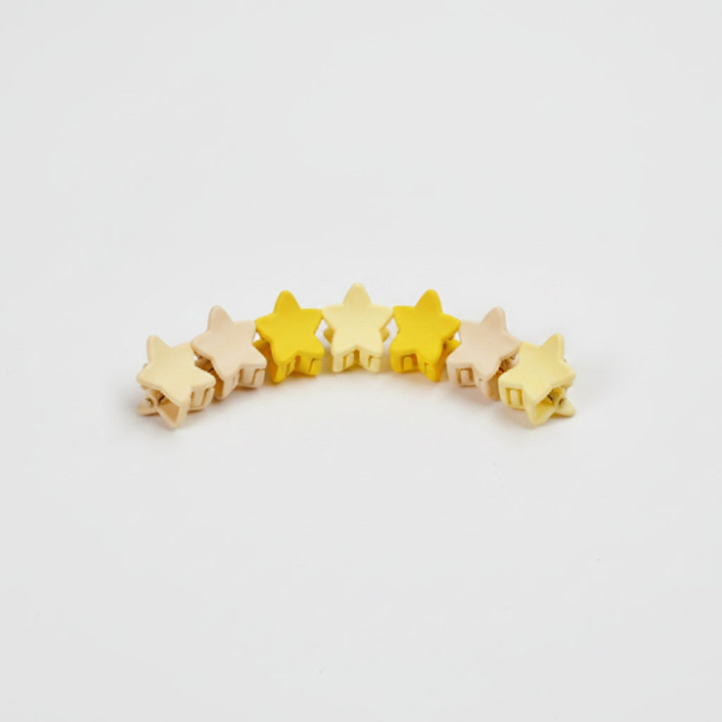 Flower Hair Clips Set - Yellow Stars