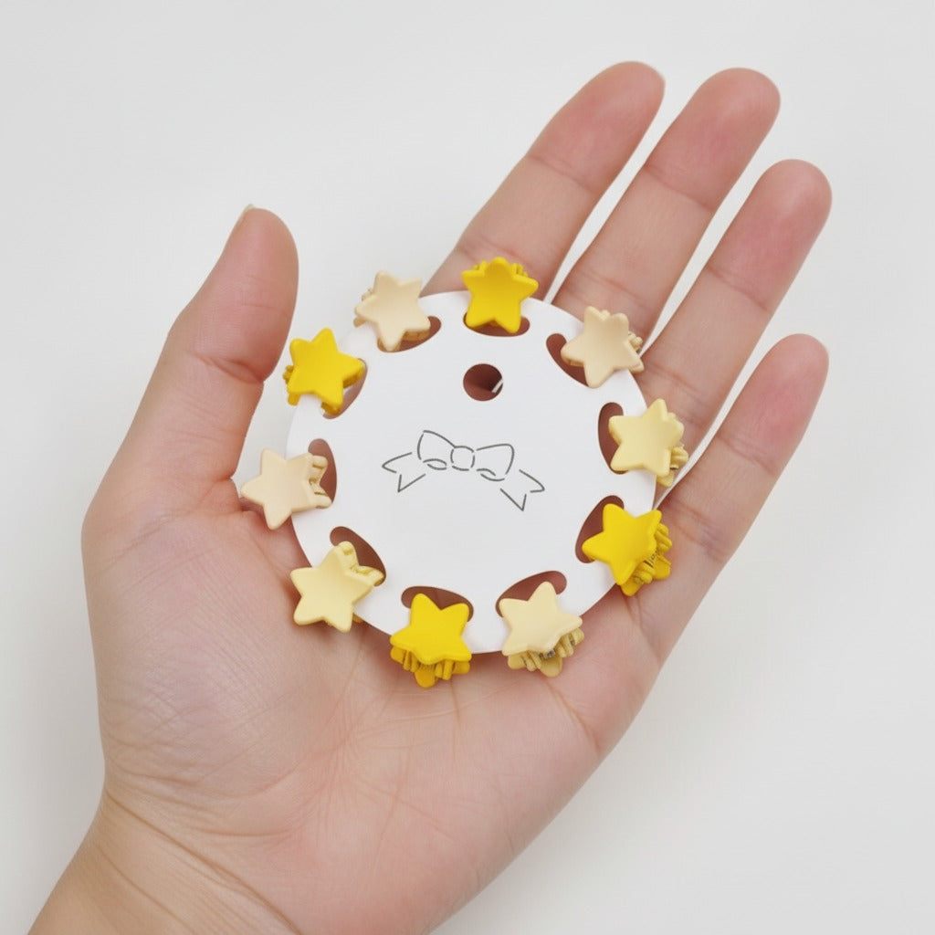 Flower Hair Clips Set - Yellow Stars – hair accessories (view 3)