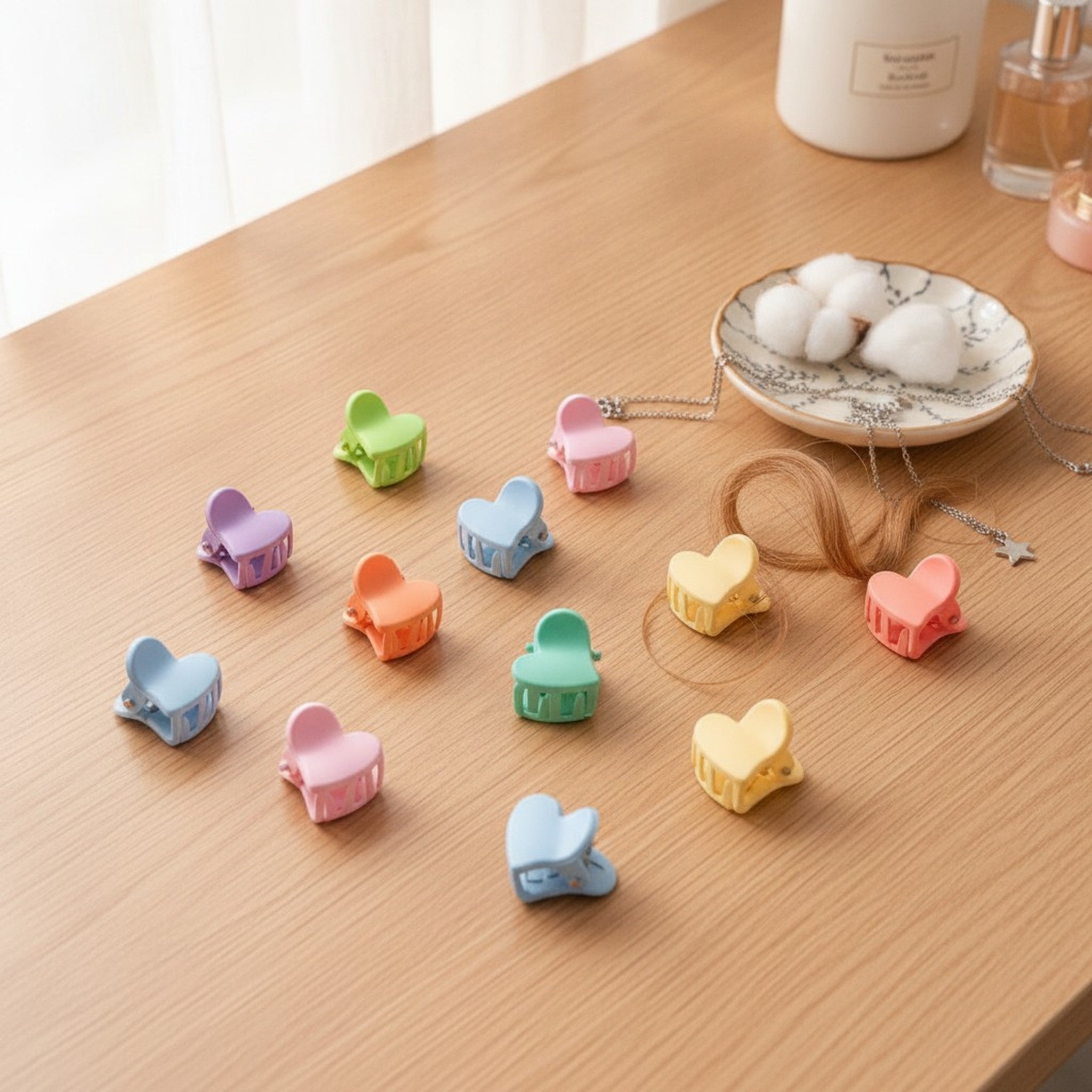 Flower Hair Clips Set - Hearts – hair accessories (view 2)