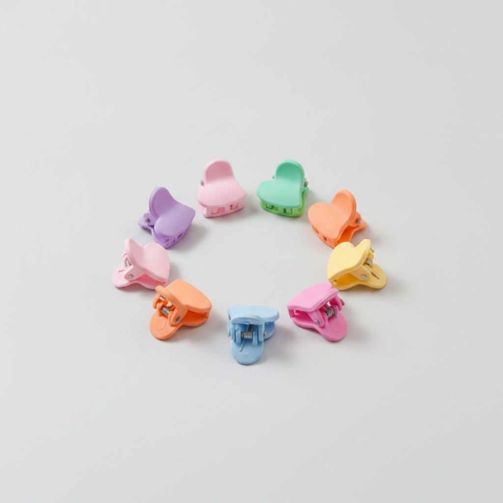 Flower Hair Clips Set - Hearts