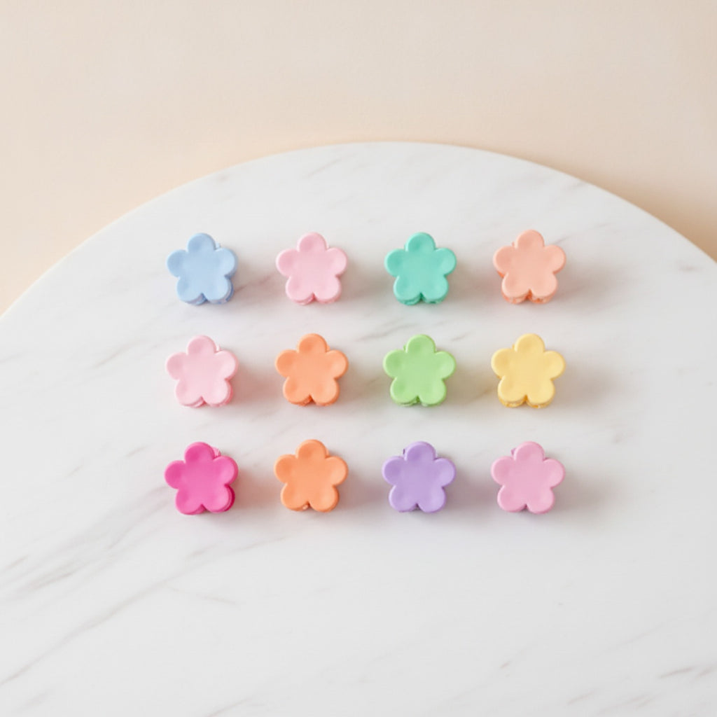 Flower Hair Clips Set - Mini Flowers