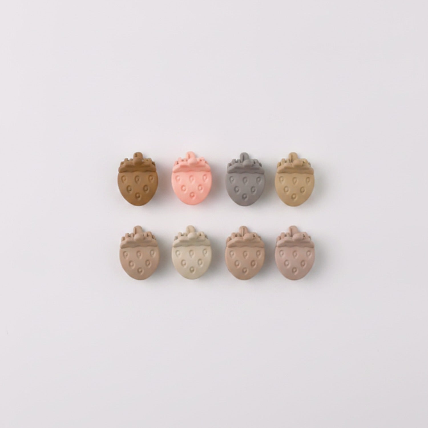 Flower Hair Clips Set - Tan Strawberry