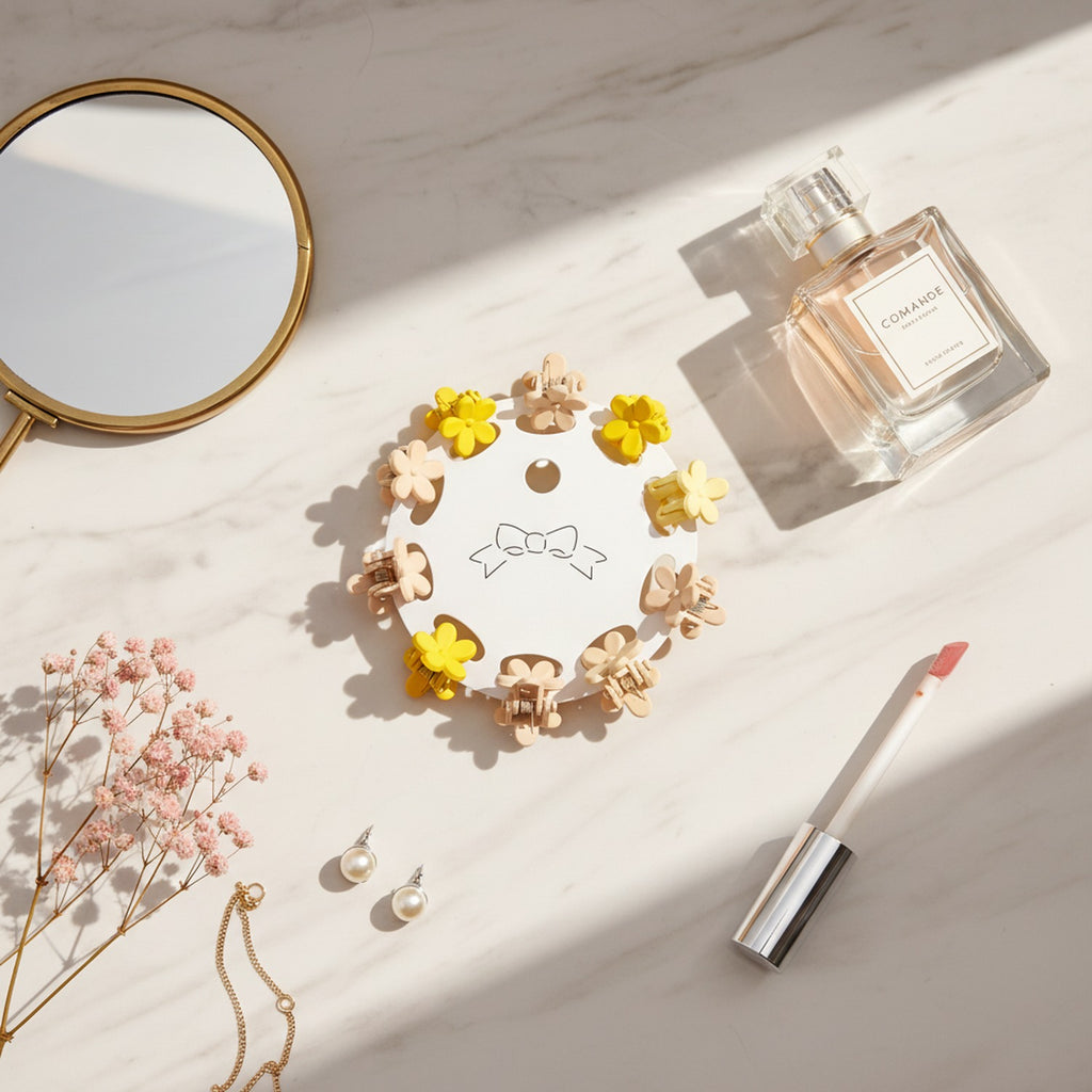 Flower Hair Clips Set - Yellow Flowers – hair accessories (view 3)
