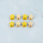 Flower Hair Clips Set - Yellow Flowers
