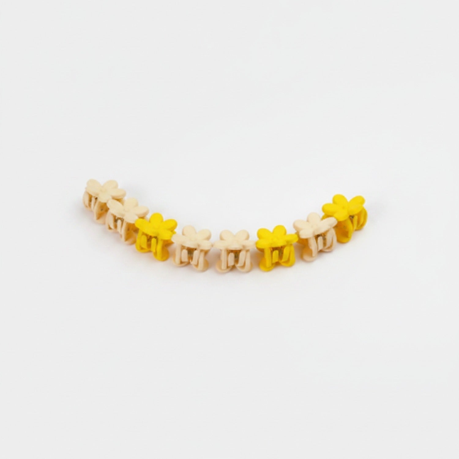 Flower Hair Clips Set - Yellow Flowers