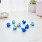 Flower Hair Clips Set - Blue Stars – hair accessories (view 2)