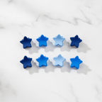 Flower Hair Clips Set - Blue Stars