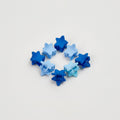 Flower Hair Clips Set - Blue Stars