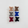 Fuzzy Bear Claw Hair Clip Set - Dark Brown