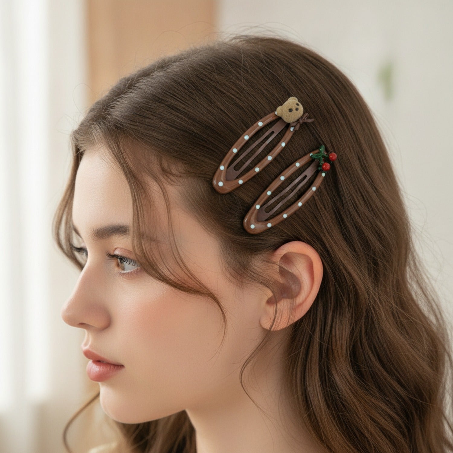 Polka Dot Charm Hair Clips – hair accessories (view 2)