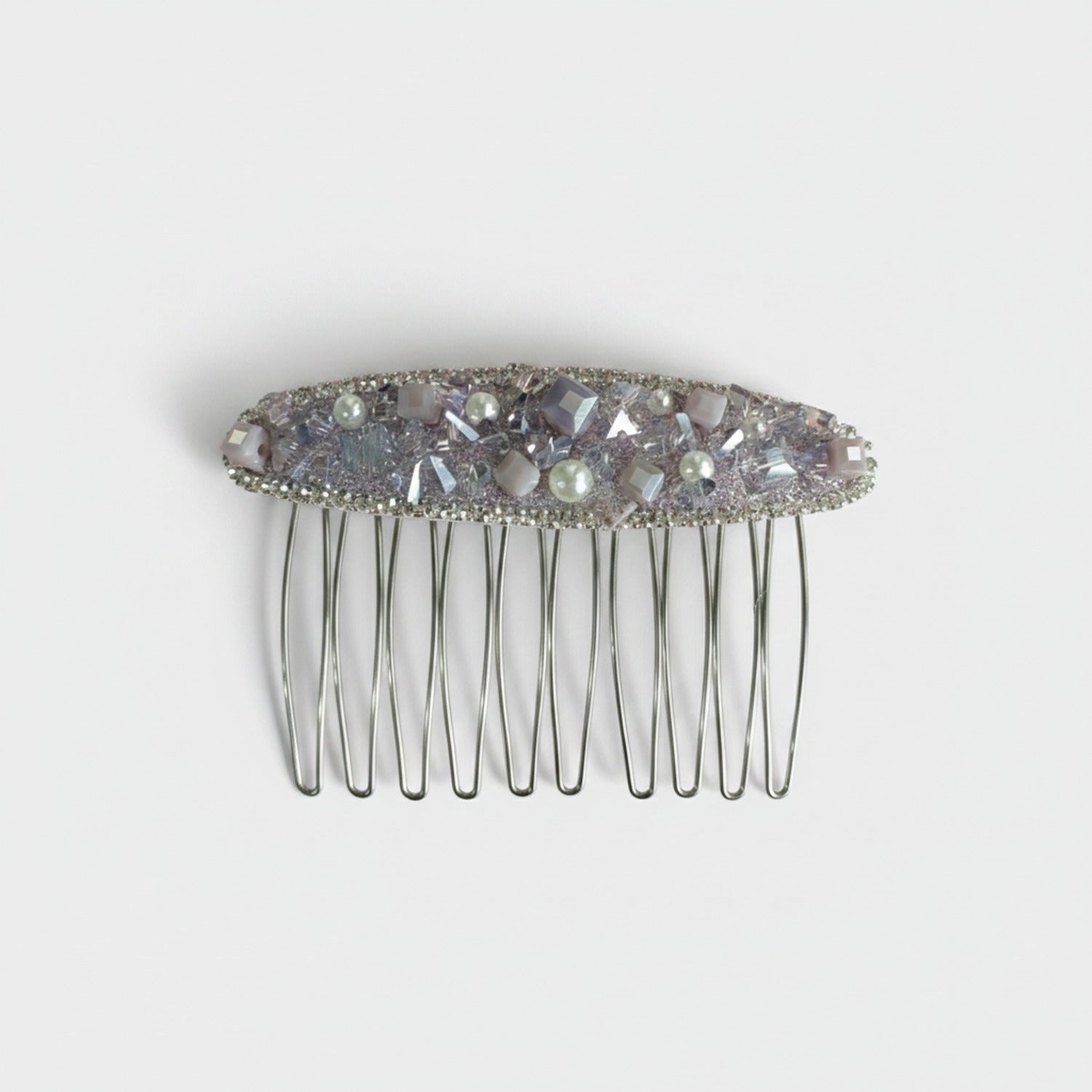 Rhinestone Pearl Beaded Hair Comb Clip