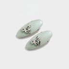 Sage Green Bow Hair Clips Set – hair accessories (view 1)