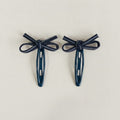 Striped Bow Snap Hair Clips – hair accessories (view 1)