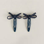 Striped Bow Snap Hair Clips – hair accessories (view 1)