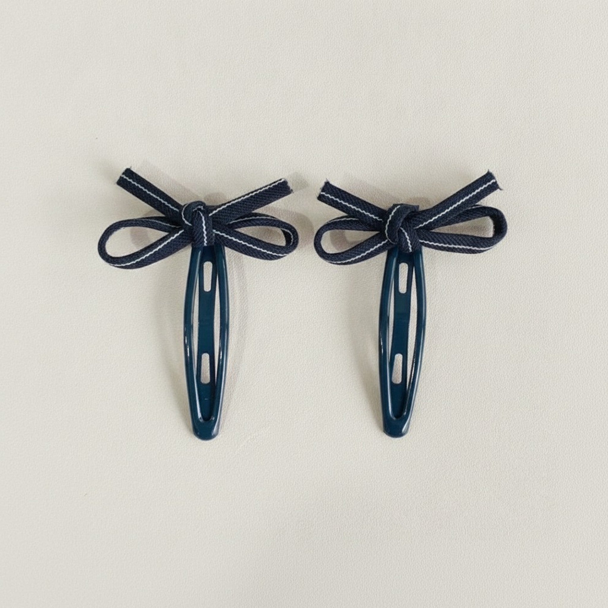 Striped Bow Snap Hair Clips – hair accessories (view 1)