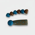 Blue and Brown Teardrop Hair Clip Set