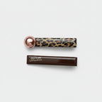 Leopard Print Hair Clip With Rose Gold Ball