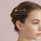 Leopard Print Hair Clip With Rose Gold Ball – hair accessories (view 3)
