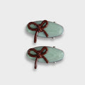 Mint Green Ceramic Bow Hair Clips Pair