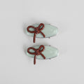 Mint Green Ceramic Bow Hair Clips Pair – hair accessories (view 1)
