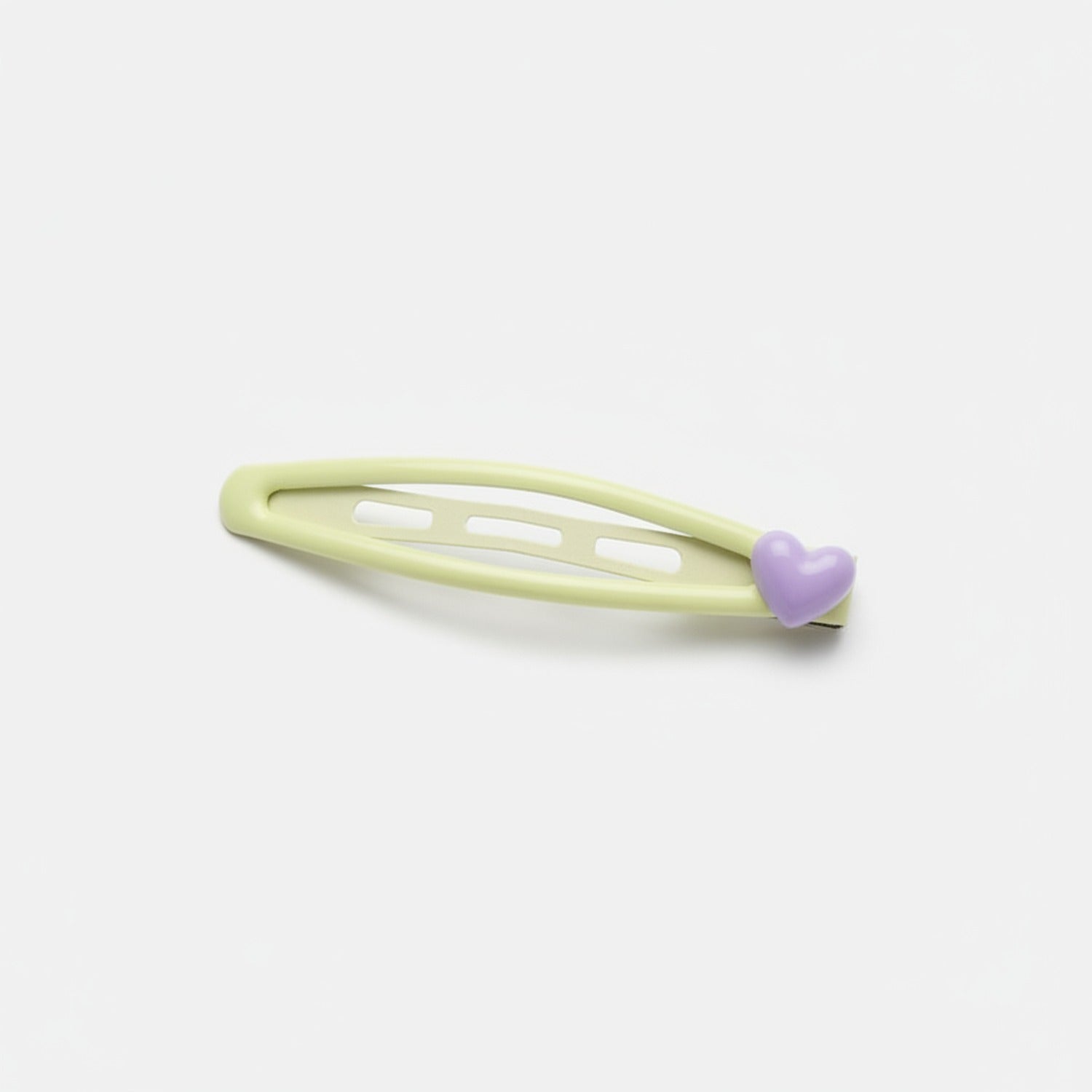 Heart Charm Hair Clips Pastel Green Purple