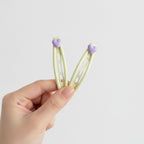 Heart Charm Hair Clips Pastel Green Purple – hair accessories (view 3)