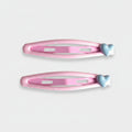 Pink Heart Charm Snap Hair Clips Duo