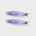 Purple Heart Charm Hair Clips Set