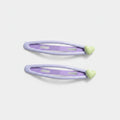 Purple Heart Charm Hair Clips Set – hair accessories (view 1)