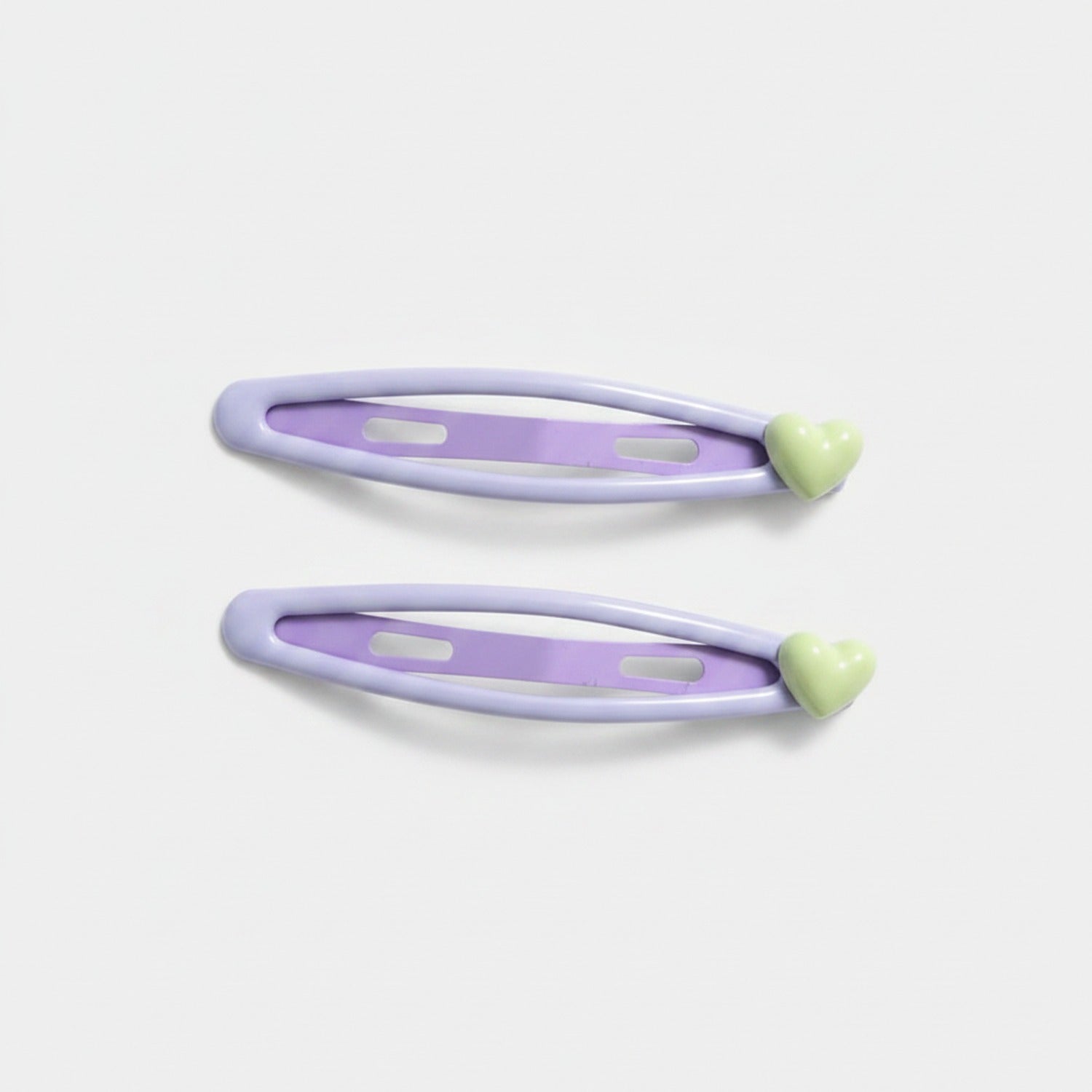 Purple Heart Charm Hair Clips Set