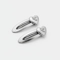 Silver Heart Bow Hair Clips Set – hair accessories (view 1)
