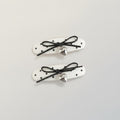 Polka Dot Bow Heart Hair Clips – hair accessories (view 1)