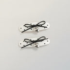 Polka Dot Bow Heart Hair Clips – hair accessories (view 1)