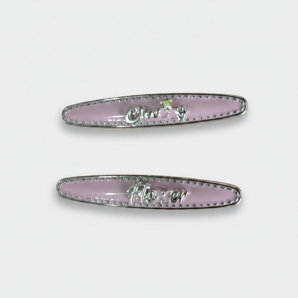 Lavender Pearl Snap Hair Clips Duo