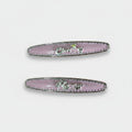 Lavender Pearl Snap Hair Clips Duo