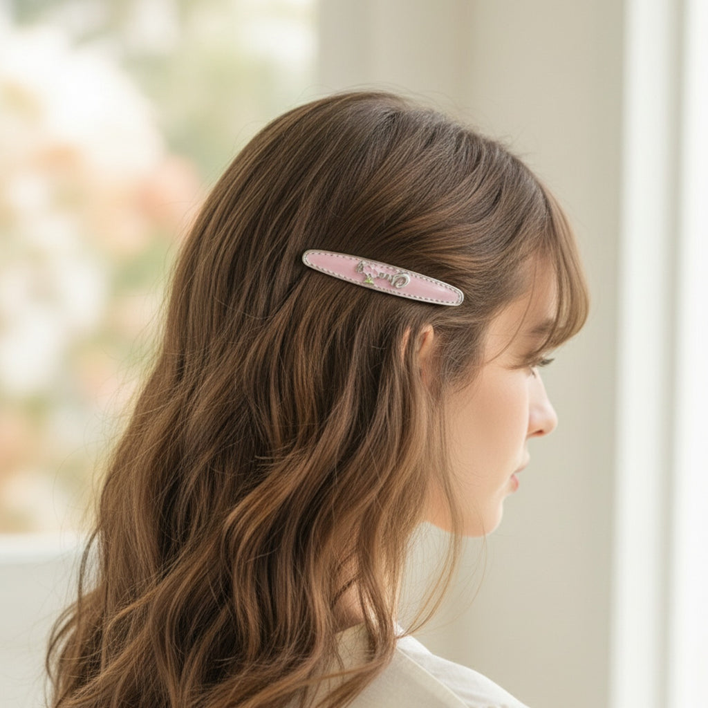 Lavender Pearl Snap Hair Clips Duo