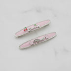 Lavender Pearl Snap Hair Clips Duo – hair accessories (view 2)