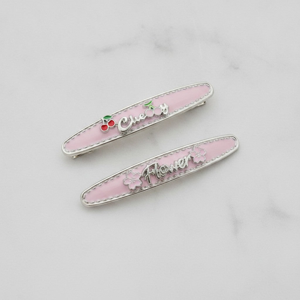 Lavender Pearl Snap Hair Clips Duo – hair accessories (view 2)