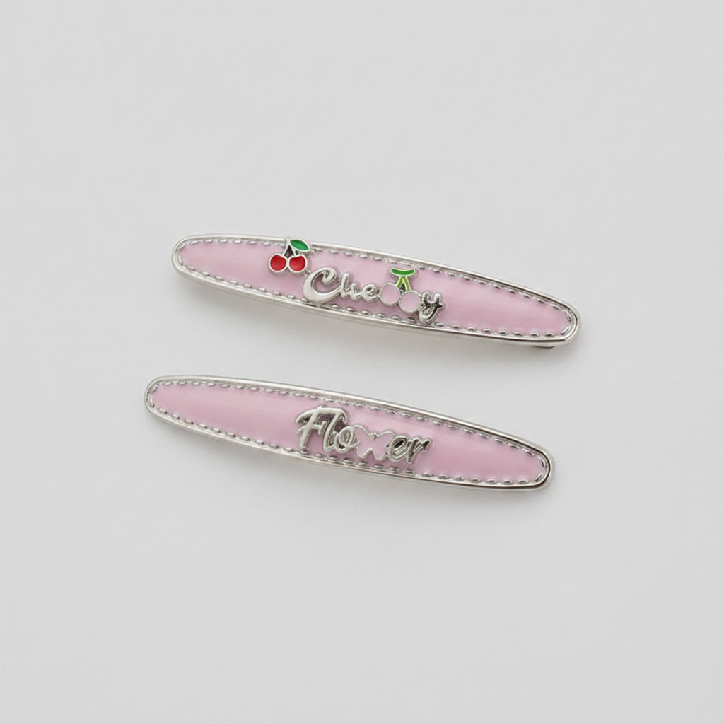 Lavender Pearl Snap Hair Clips Duo – hair accessories (view 1)