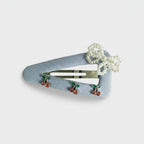 Pearl Beaded Hair Clips With Cherry Charms
