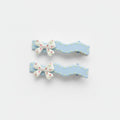 Floral Bow Hair Clips with Pearl Detail Set – hair accessories (view 1)